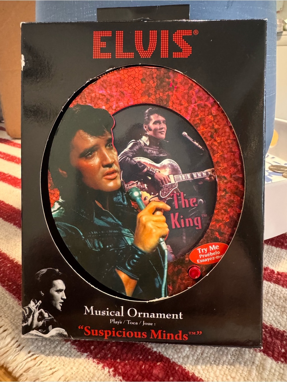 Elvis  Black and Red Musical Ornament